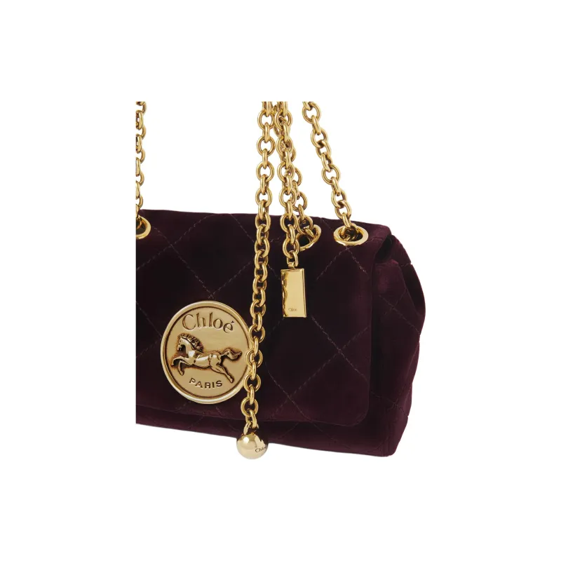 Chloe Cotton Shoulder Bag Women's Dark Brown-3