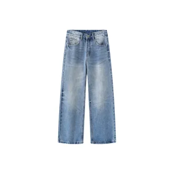 YICHEN Jeans Unisex Ice Blue[A-Shaped Slight Flare]