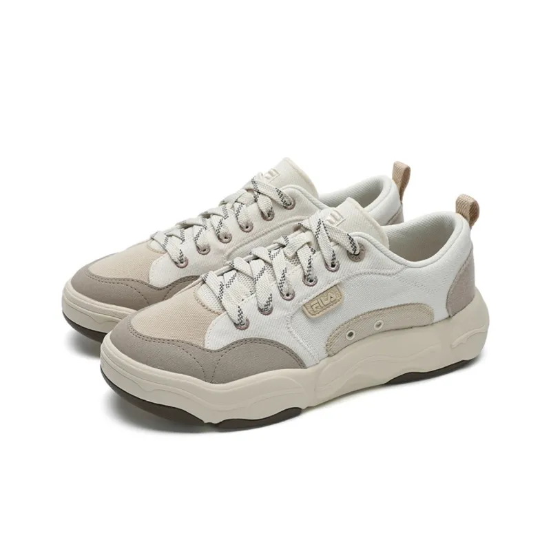 FILA BURGER Hamburger Shoes Wear resistant And Lightweight Low Top Canvas Shoes Men's White Yellow-2