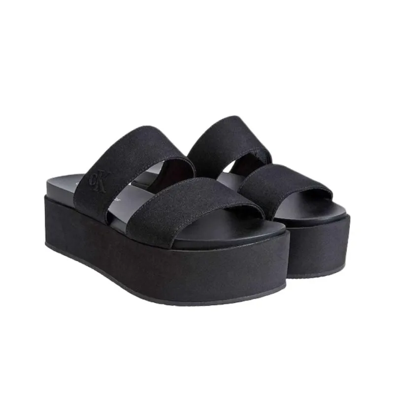 CALVIN KLEIN Abrasion Resistant Slide Slippers 6cm Women's Black-2