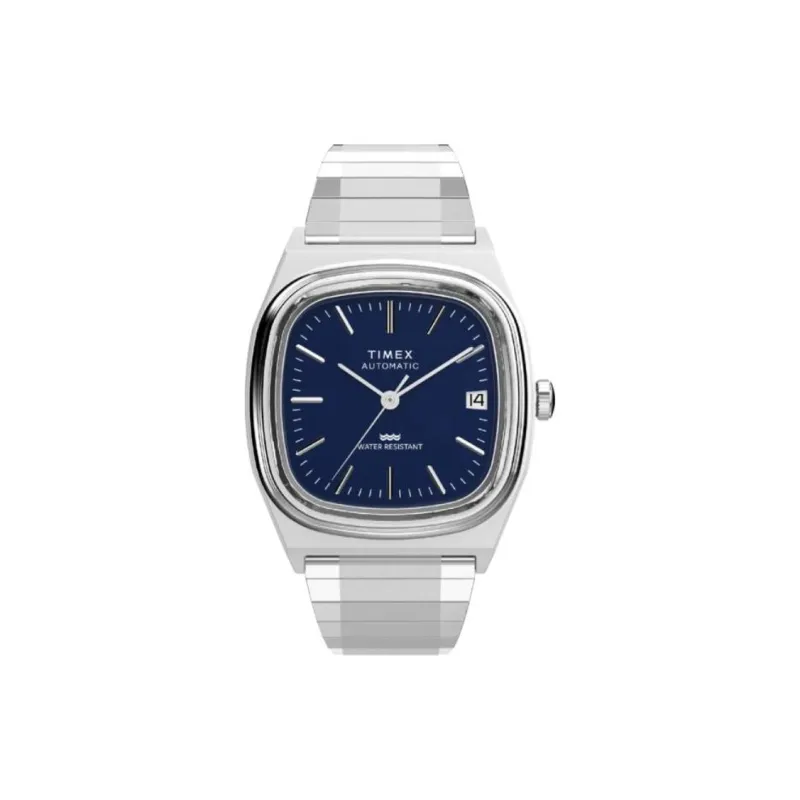 TIMEX Wrist Watch Automatic Mechanical Movement Stainless Steel Strap 34mm Blue Dial Women's Watch-0