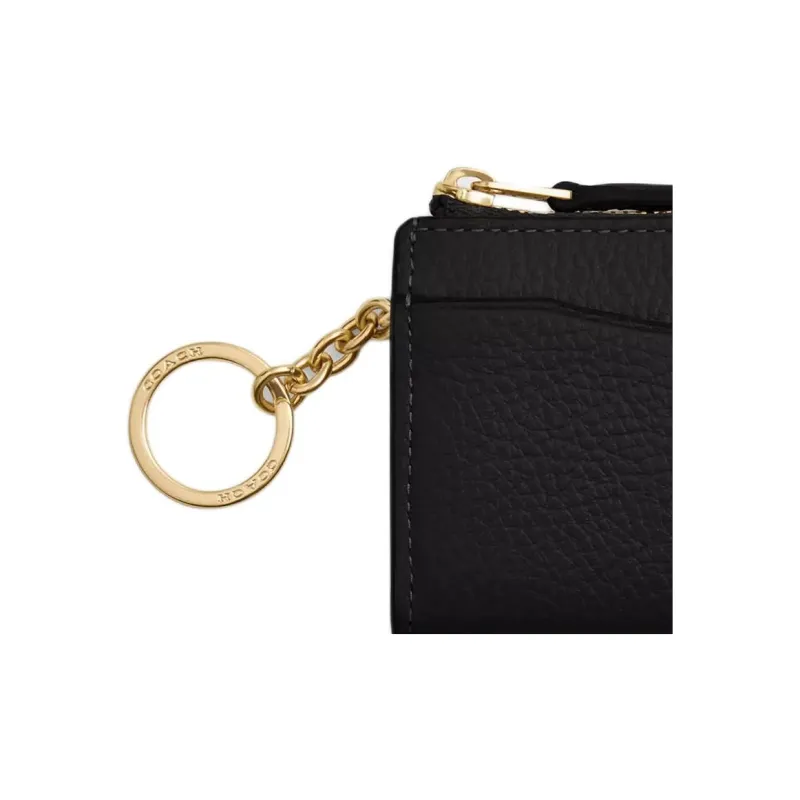 COACH Cow Leather Card Holder Women's Black-2