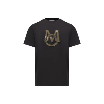 Moncler SS25 Monogram Cotton T Shirt T Shirt Men's Black