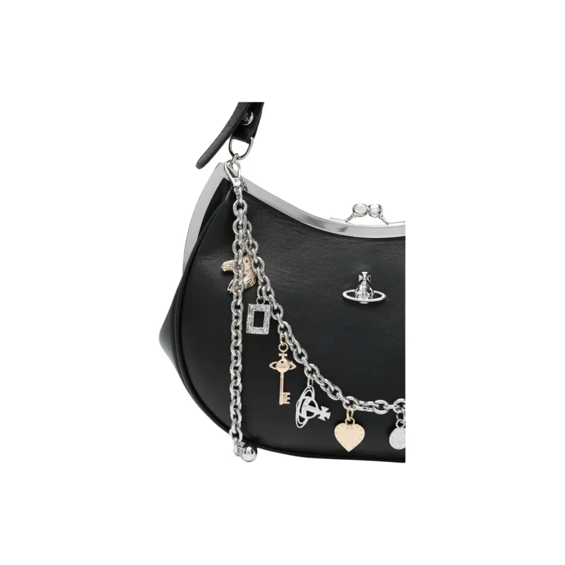 Vivienne Westwood Calfskin Shoulder Bag Women's Black-3