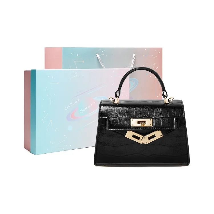 15 MINS Synthetic Leather Kelly Bag, Shoulder Bag, Crossbody Bag, Handbag Regular Women's Pink/White/Black-16
