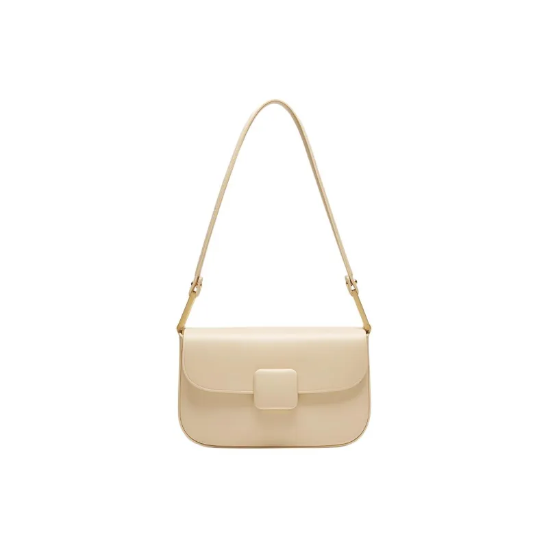 Narandu Cow Leather With Synthetic Leather Tofu Bag, Shoulder Bag, Crossbody Bag Trumpets Women's Napoli Apricot-0