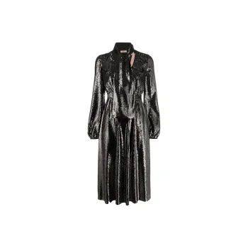N°21 Sequin V Neck Midi Dress