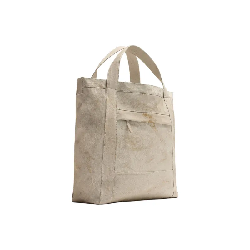 ZARA Cotton Tote Bag, Shopping Bag, Handbag Unisex White-1