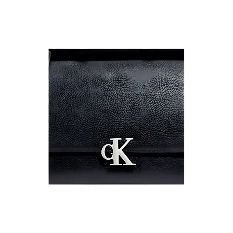 CALVIN KLEIN Polyurethane Handbag Shoulder Bag Crossbody Bag Large Size Women's Black-2
