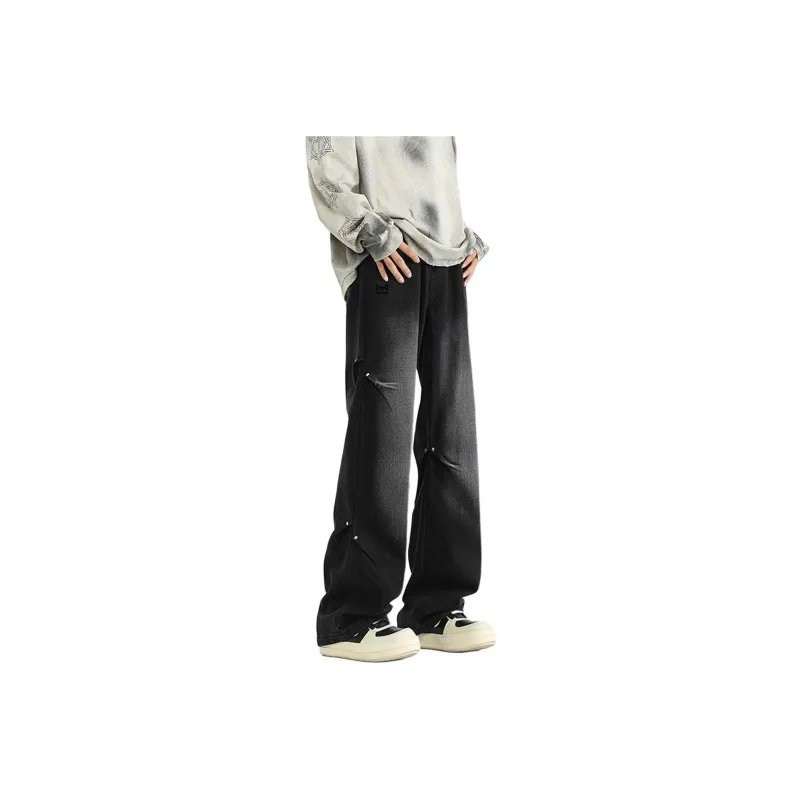 MIIOW Trend Party Series Jeans Unisex Mist Gray-0