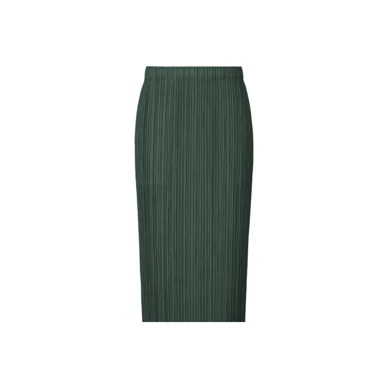 PLEATS PLEASE ISSEY MIYAKE Casual Long Skirt Women's Dark Green-1
