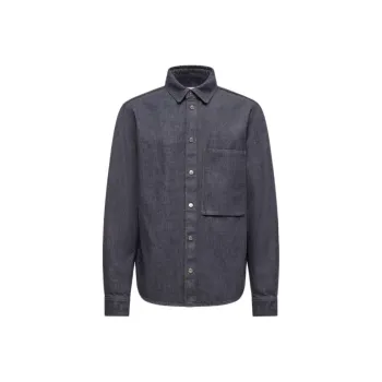 Moncler Denim Long Sleeve Shirt Men's Denim Blue