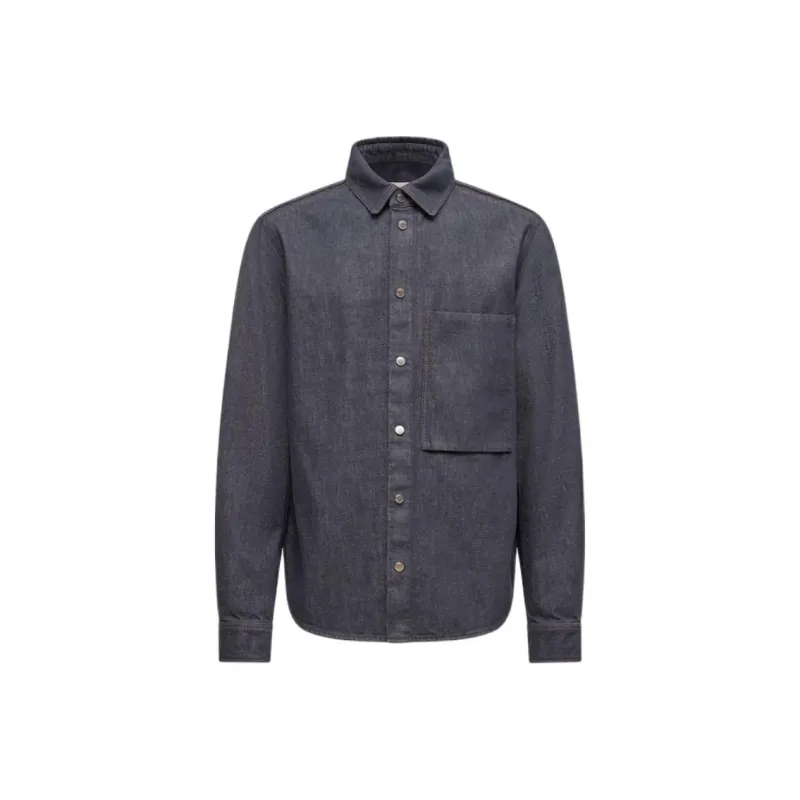 Moncler Denim Long Sleeve Shirt Men's Denim Blue-0