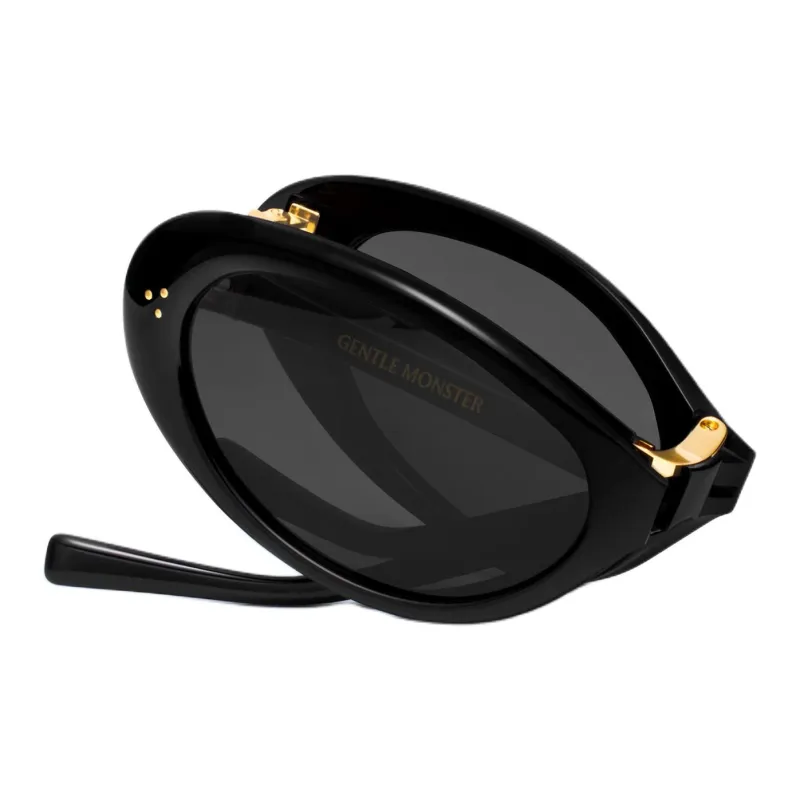 GENTLE MONSTER Acetate Oval Sunglasses Unisex Black-3