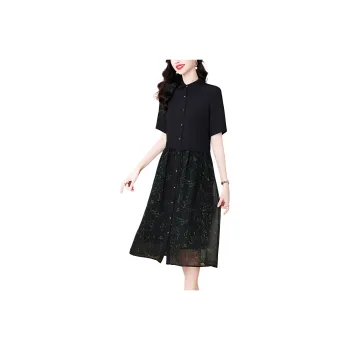 Flowers In Water Short Sleeved Dress Women's