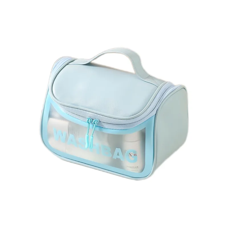 ALOENEY PVC Makeup Bag Regular Women's Blue, Black, White, Pink-0