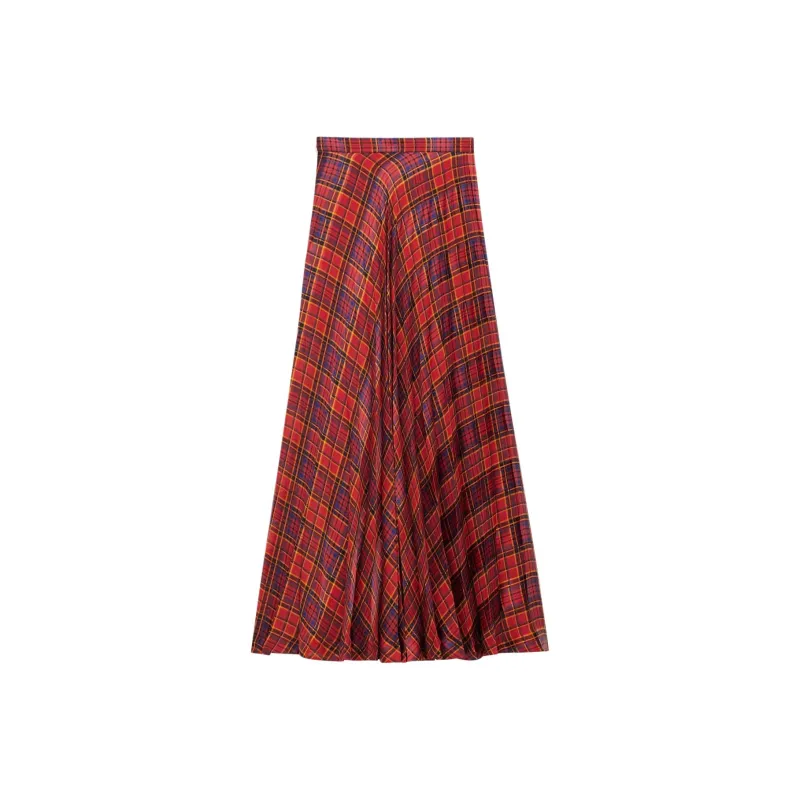 SAINT LAURENT Casual Long Skirt Women's Blue Yellow Red-1