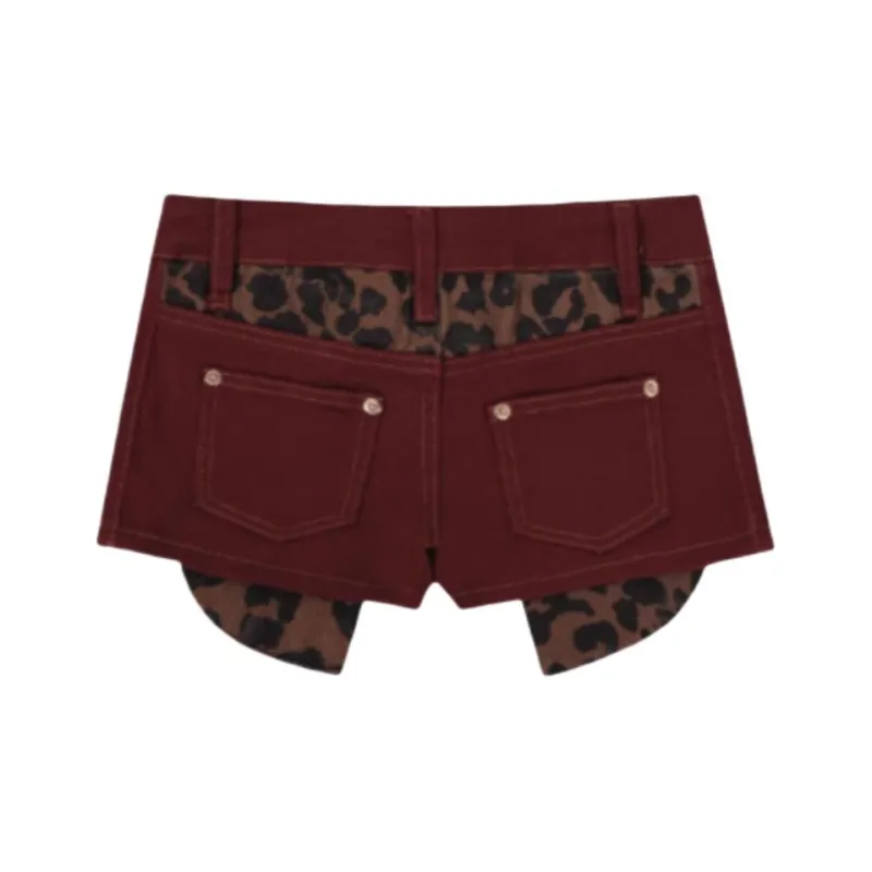 Bejirog Denim Shorts Women's Red-1