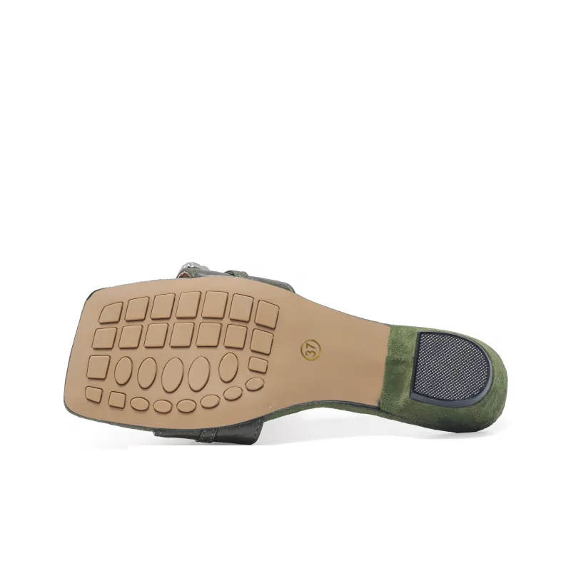 Be Good Rubber Metal Rhinestone Abrasion Resistant Slide Slippers Women's-11