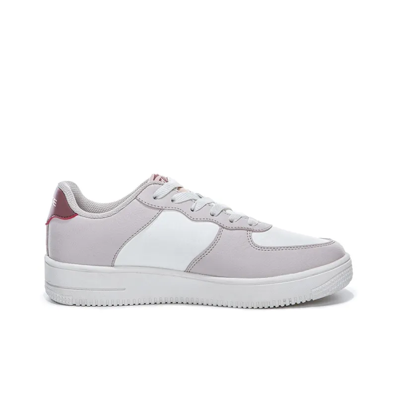 Erke Waterproof Abrasion Resistant Lightweight Low Top Skateboard Shoes Women's White Gray-1