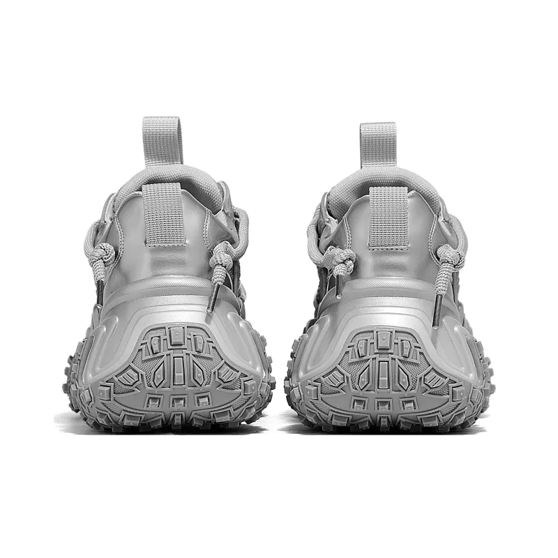 D FUSE SCANDINAVIA Abrasion Resistant Height Increasing Low Top Chunky Sneakers Unisex Gray Silver-4