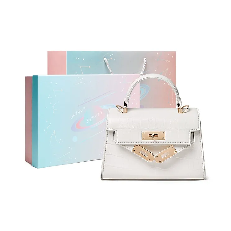 15 MINS Synthetic Leather Kelly Bag, Shoulder Bag, Crossbody Bag, Handbag Regular Women's Pink/White/Black-15