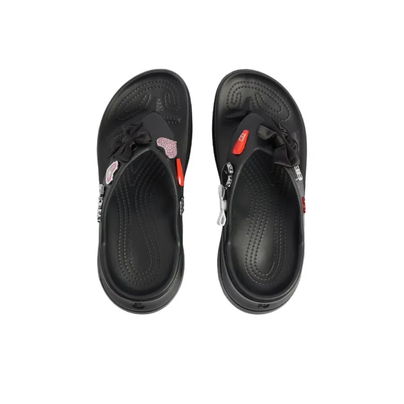 Crocs x Balenciaga Abrasion Resistant Flip Flops 5cm Women's Black-4