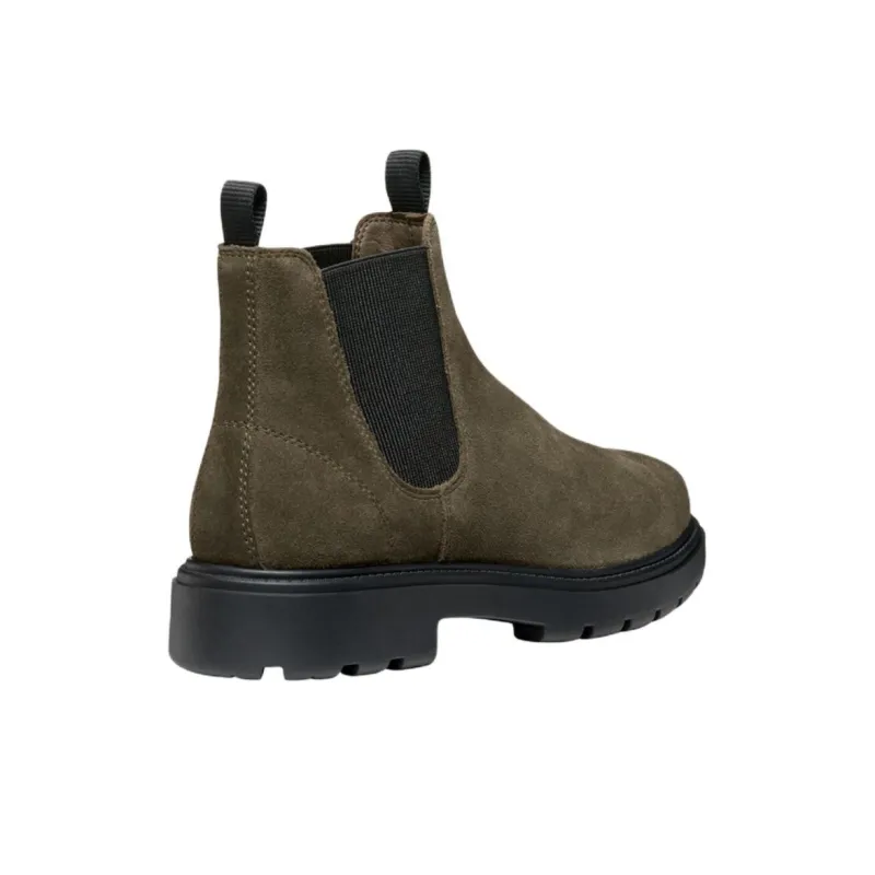 GEOX Spherica Ec7 Short Chelsea Boots Men's Army Green-5