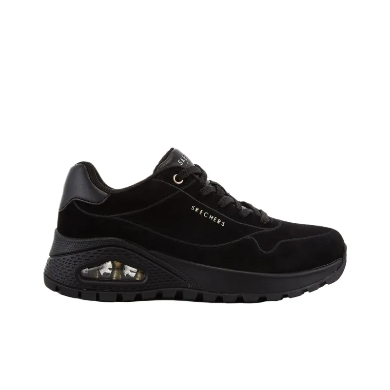 Skechers Uno Rugged Low Top Casual Shoes Women's Pure Black-1