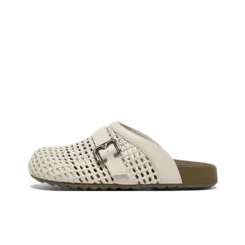 BATA Rubber Sole Quiet Closed Toe Slippers Women's Ecru