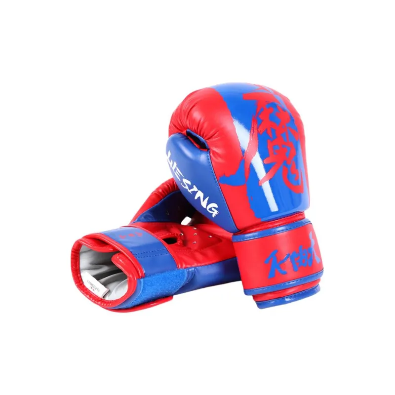 WESING Boxing Gloves Leather, Polyurethane Boxing, Sanda, Kickboxing, Muay Thai Kids' Red Blue-1