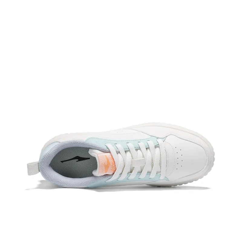 Erke Abrasion Resistant, Lightweight, And Breathable Low Top Skateboard Shoes Women's Microcrystal White Sky Blue-3