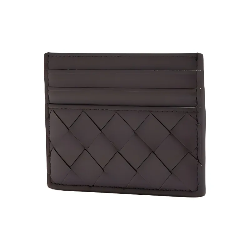 Bottega Veneta Intrecciato Sheepskin Card Holder Unisex Cream-2