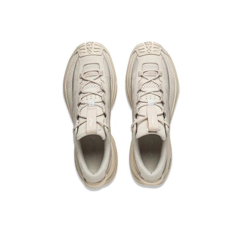 LiNing CF Su Xingchuan Shock Absorbers Slip Resistant Breathable Low Top Hiking Shoes Unisex Gravel White Gray-4