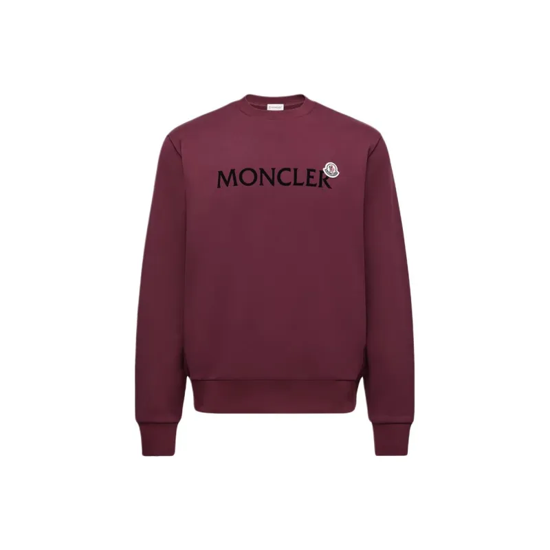 Moncler FW25 Logo Cotton Sweatshirt Men's Burgundy-0