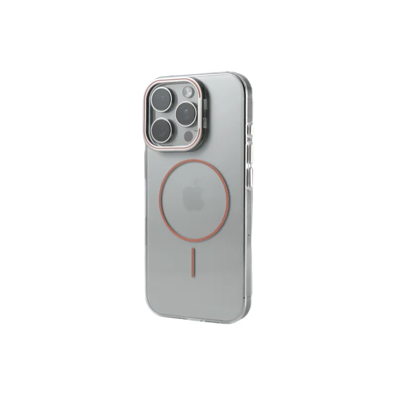 DEPA PC Material Transparent Durable Yellow Lens Stands Magnetic Phone Cases Applies To Apple 14 Minimalist-0