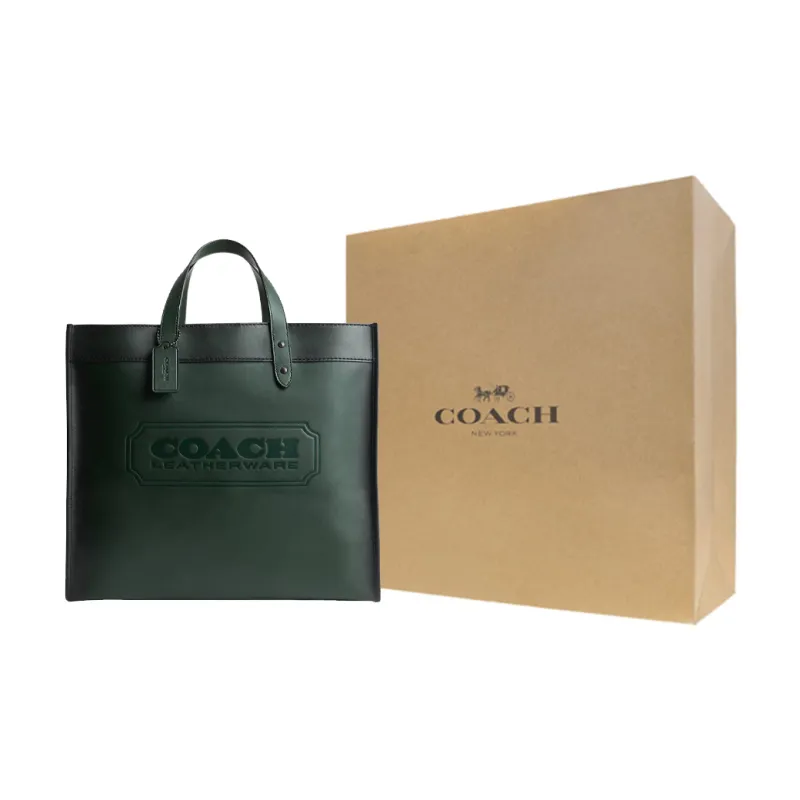 COACH Field Glove Tanning Tote Bag Shopping Bag Shoulder Bag Crossbody Bag Handbag Large Size Men's Green-6
