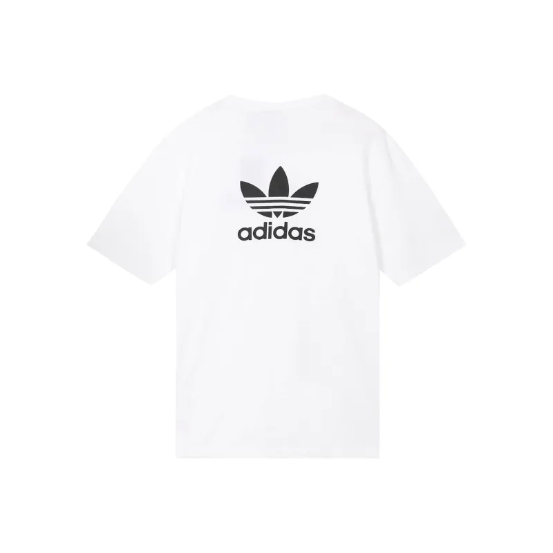 Adidas Originals Extraordinary American Vintage Loose Fit Crew Neck Short Sleeved T Shirts Unisex White-3