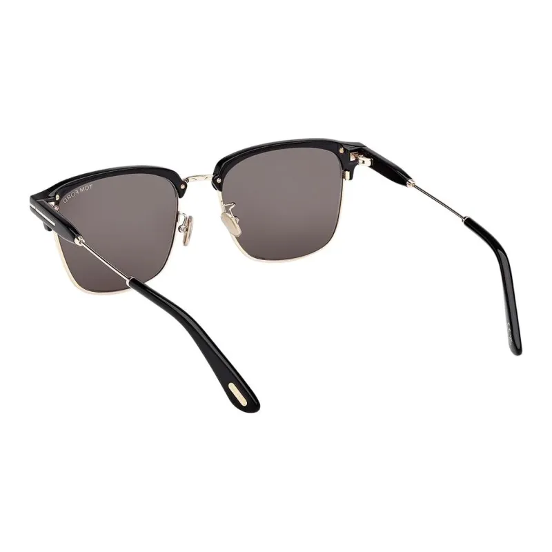 TF Plate And Metal Browline Sunglasses Unisex Black-2
