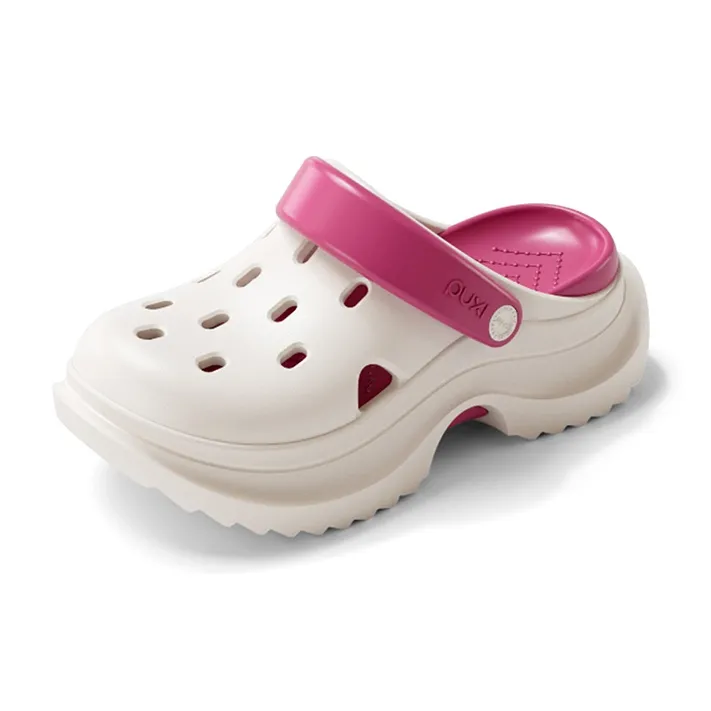 POSEE Lightweight Fashion Home Slippers Unisex, White+Raspberry-1