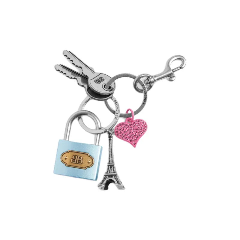 Balenciaga Brass Bag Accessory Women's Silver & Blue & Pink-1