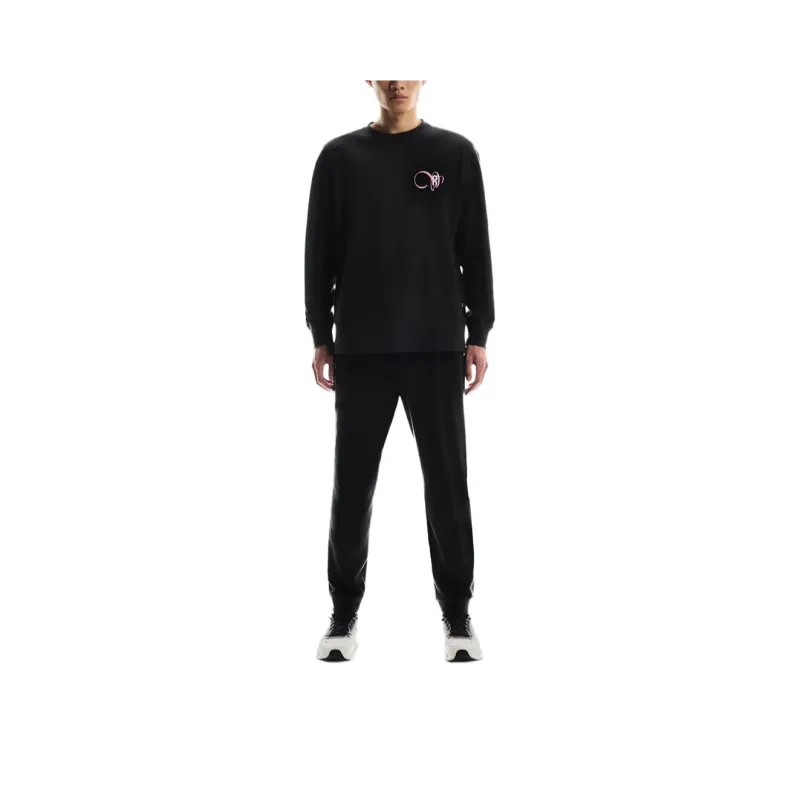 On Club Long T Graphic T Shirt Men's Black-0