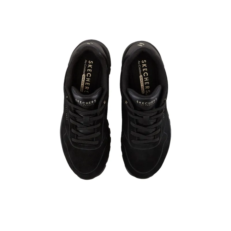 Skechers Uno Rugged Low Top Casual Shoes Women's Pure Black-3
