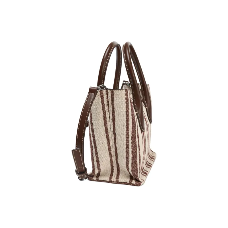ZARA Jute Tote Bag, Shopping Bag, Shoulder Bag, Crossbody Bag, Handbag Medium Size Women's Brown-1