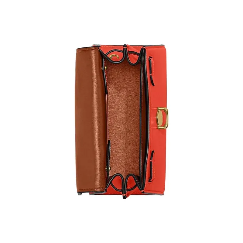 COACH Cow Leather Lady Dior Bag, Crossbody Bag, Handbag Women's Orange-2