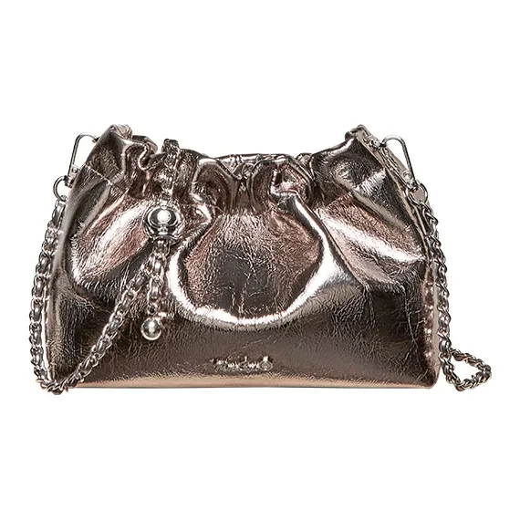 Narandu Cow Leather Chain Bag, Cloud Bag, Shoulder Bag, Crossbody Bag Mini Women's Gold Gunmetal-0