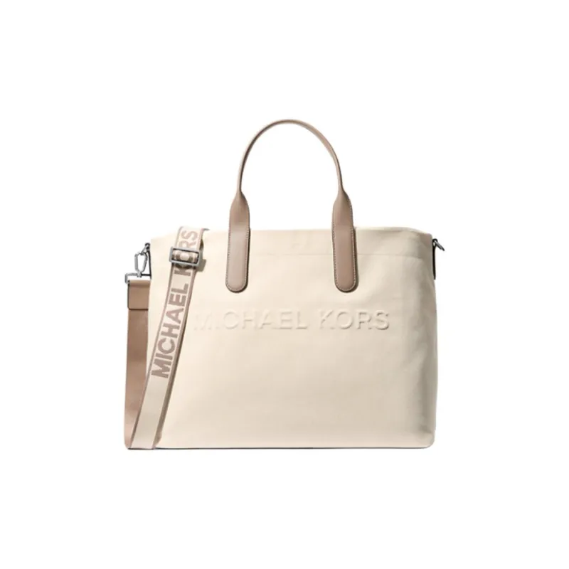 MICHAEL KORS Cotton Blend Tote Bag, Shopping Bag, Handbag Men's Birch Wood-0