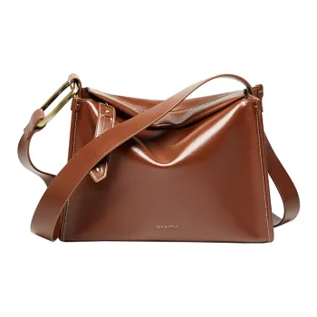 Narandu Cow Leather Pillow Bag Shoulder Bag Medium Size Women's Brown/Midnight Black
