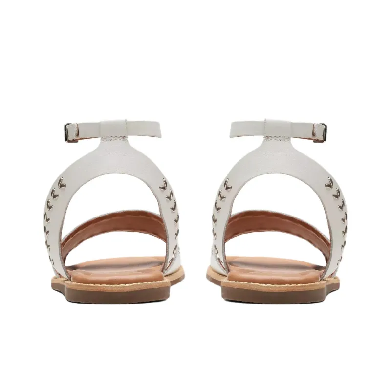 Clarks Maritime May One Strap Sandals Women's White-3