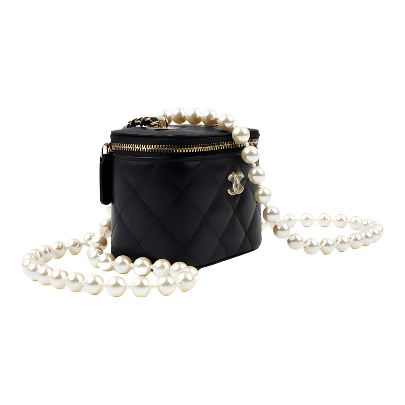 CHANEL Sheepskin Box Bag, Shoulder Bag, Crossbody Bag Women's Black-1